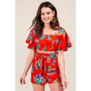 S🚫LD Francesca’s Melissa Tropical Floral Crop Top